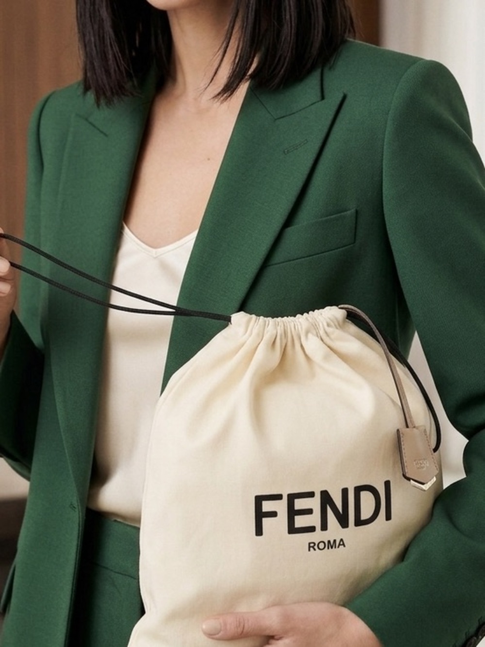 FENDI Roma Drawstring Style Bag - Picture 2 of 4